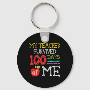 Fun 100 Days Of School Kids 100th Day Of School Keychain