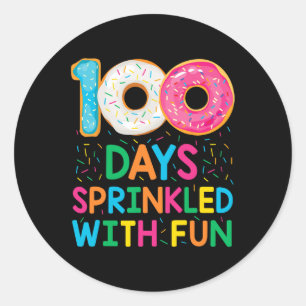 Fun 100 Days Sprinkled With Fun Donut School Teach Classic Round Sticker