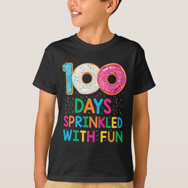 Fun 100 Days Sprinkled with Fun Doughnut School Te T-Shirt (Front)