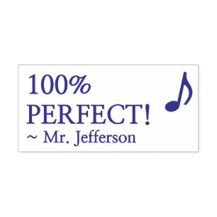 Fun "100% PERFECT!" + Custom Educator Name Self-inking Stamp