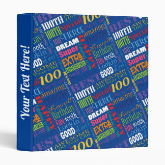 Fun 100th Birthday Party Personalized Monogram Binder