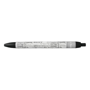 Fun 100th Birthday Party Personalized Monogram Black Ink Pen