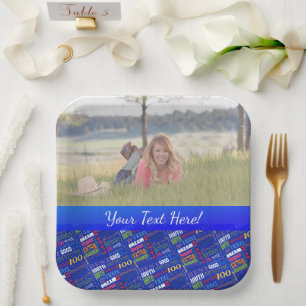 Fun 100th Birthday Party Personalized Monogram Paper Plate