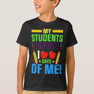 Fun 100th Day Of School My Student Survived 100 Da T-Shirt