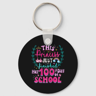 Fun 100th Day Of School Princess Cute Kids Girls T Keychain