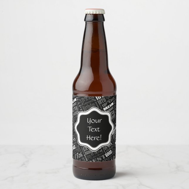 Fun 18th Birthday Party Favours Personalized Beer Bottle Label (Front)