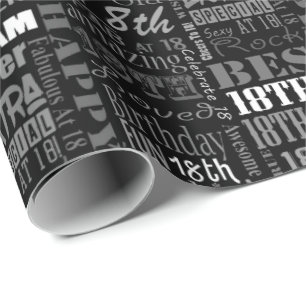 Fun 18th Birthday Party Personalized Monogram Wrapping Paper