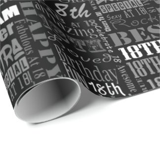 Fun 18th Birthday Party Personalized Monogram Wrapping Paper