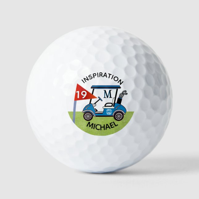 Fun 19th Hole Custom Cart Personalized  Golf Balls (Front)