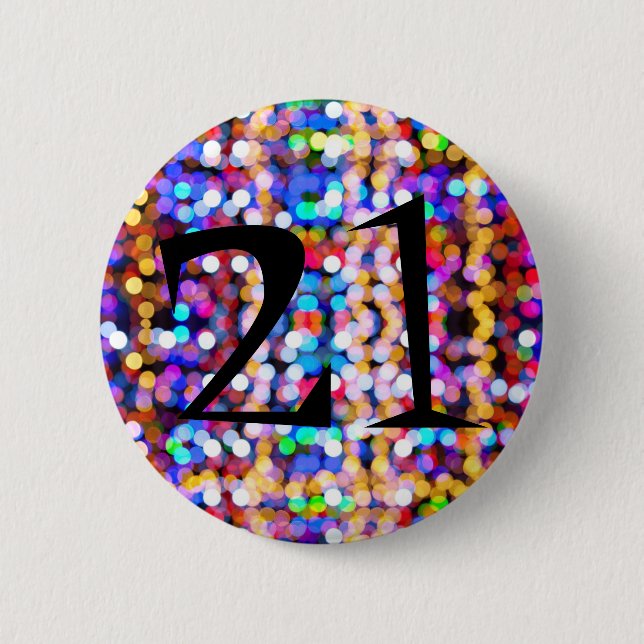 Fun 21st Birthday Bright and Colorful 2 Inch Round Button (Front)