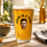 Fun 21st Birthday CUSTOM TEXT Photo Pint