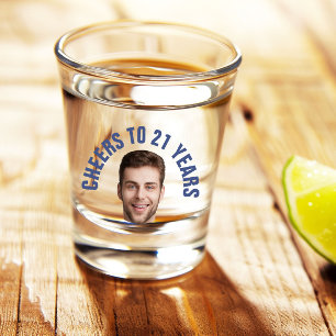 Fun 21st Birthday CUSTOM TEXT Photo Shot Glass