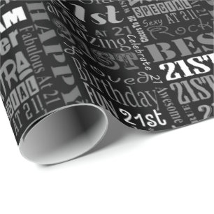 Fun 21st Birthday Party Personalized Monogram Wrapping Paper