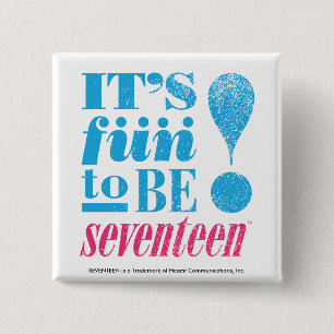 Fun 2 B 17-Aqua 2 Inch Square Button
