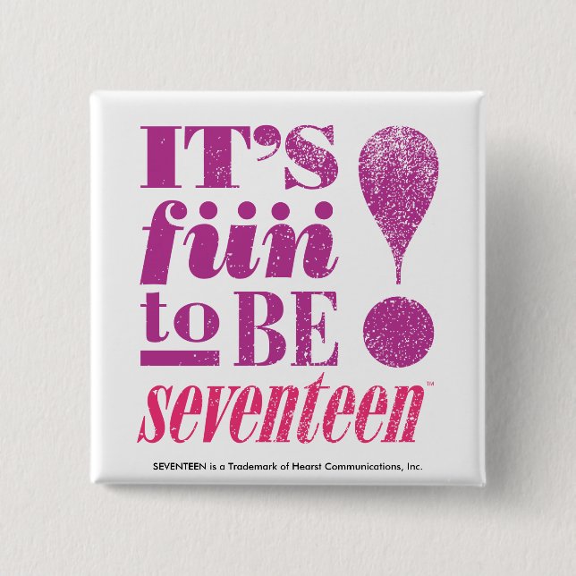 Fun 2 B 17-Purple 2 Inch Square Button (Front)