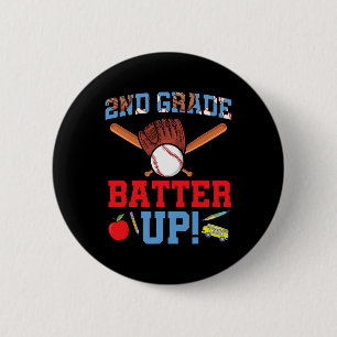 Fun 2nd Grade Baseball Player First Day Of School 2 Inch Round Button