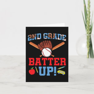 Fun 2nd Grade Baseball Player First Day Of School  Card