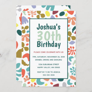 Fun 30th Birthday Custom Name and Details Invitation