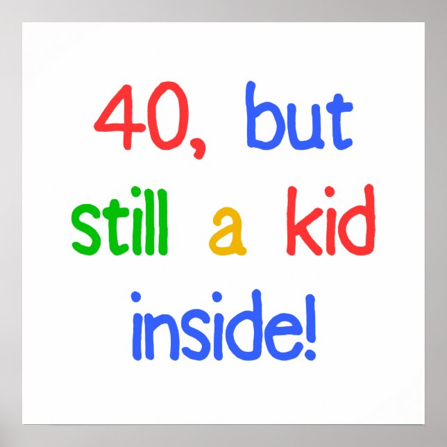 Fun 40th Birthday Humour Poster (Front)