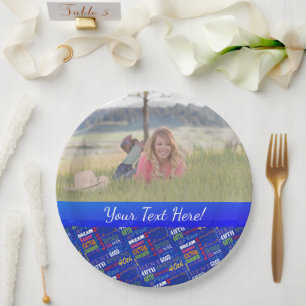 Fun 40th Birthday Party Personalized Monogram Paper Plate