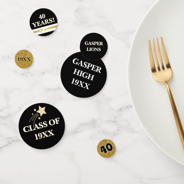 FUN 40th Class Reunion Table Confetti (Group)