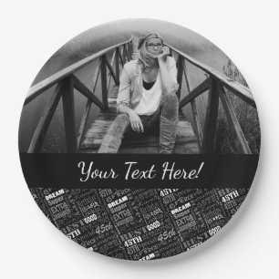 Fun 45th Birthday Party Personalized Monogram Paper Plate