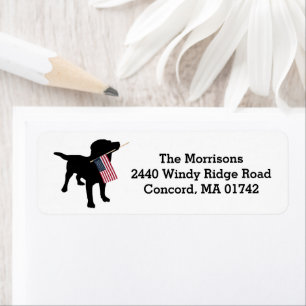 Fun 4 juillet Black Lab avec le drapeau américain 