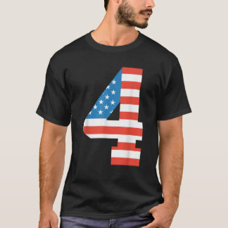 Fun 4th Birthday US American Flag 4th Of July Boy T-Shirt