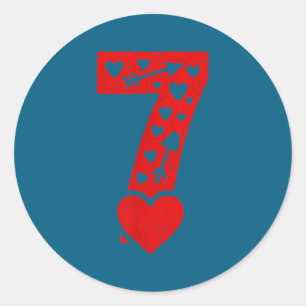 Fun 67 Number 6-7 6 7 Matching Valentine Six Seven Classic Round Sticker