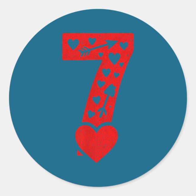 Fun 67 Number 6-7 6 7 Matching Valentine Six Seven Classic Round Sticker (Front)