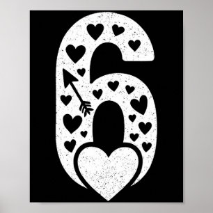 Fun 67 Number 6-7 6 7 Matching Valentine Six Seven Poster