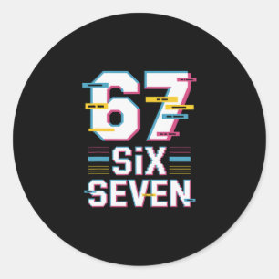 Fun 6 7 Six Seven Meme Classic Round Sticker