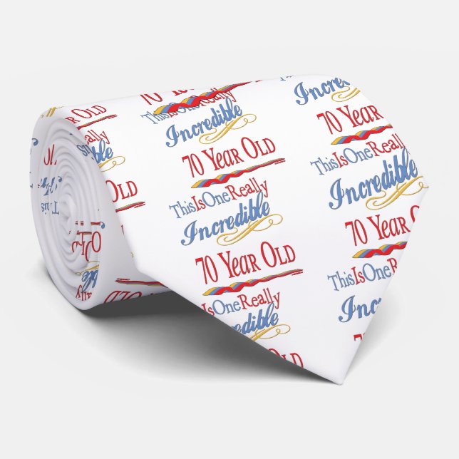 Fun 70th Birthday Gifts Tie (Rolled)
