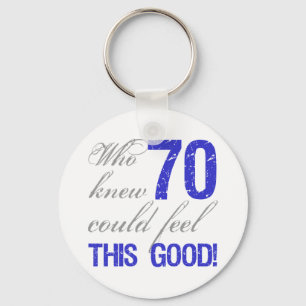 Fun 70th Birthday Keychain