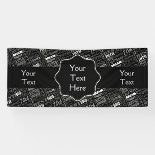 Fun 70th Birthday Party Personalized Monogram Banner