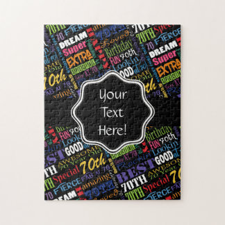 Fun 70th Birthday Party Personalized Monogram Jigsaw Puzzle