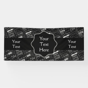 Fun 75th Birthday Party Personalized Monogram Banner