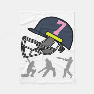 Fun 7th Birthday Cricket Player Boys Kids 7 Year O Fleece Blanket