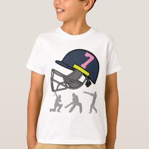 Fun 7th Birthday Cricket Player Boys Kids 7 Year O T-Shirt