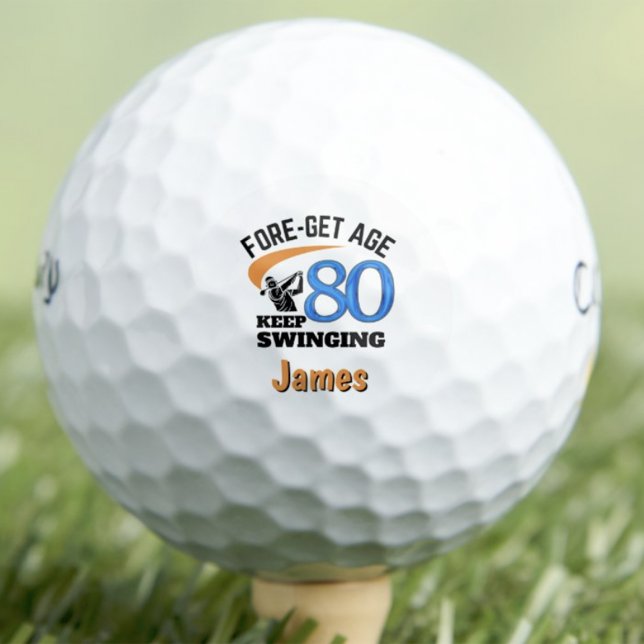 Fun 80th Birthday Gift for Brother – Keep Swinging Golf Balls (Creator Uploaded)