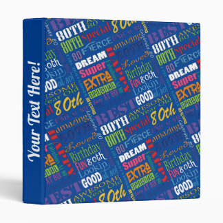 Fun 80th Birthday Party Personalized Monogram Binder