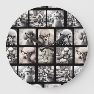 Fun 9 Photo Collage Pictures Large Clock