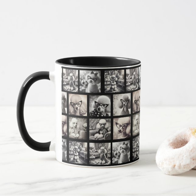 Fun 9 Photo Collage Pictures Mug (With Donut)