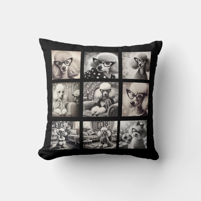 Fun 9 Photo Collage Pictures Throw Pillow (Front)