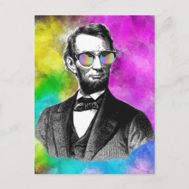 Fun Abraham Lincoln in Shades Postcard (Front)