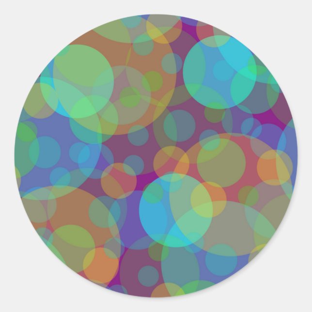 Fun Abstract Art Colourful Circles Classic Round Sticker (Front)