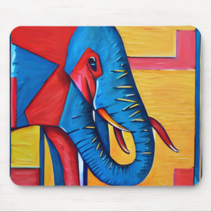 Fun Abstract Artsy Little Elephant Mouse Pad