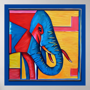 Fun Abstract Artsy Little Elephant Poster