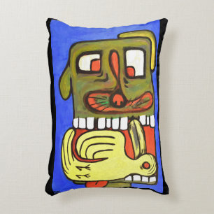Fun Abstract Dog Face Accent Pillow