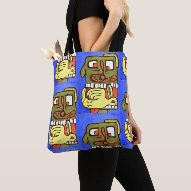 Fun Abstract Dog Face  Tote Bag (Close Up)